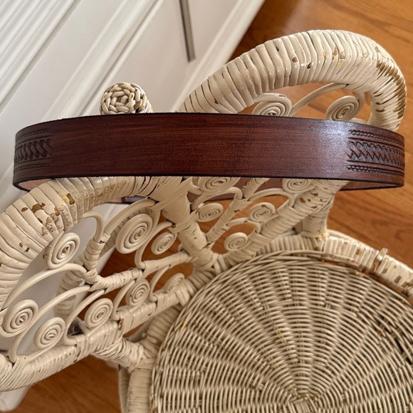 Genuine Leather Brown Belt with Silver Buckle - Picture 2 of 5